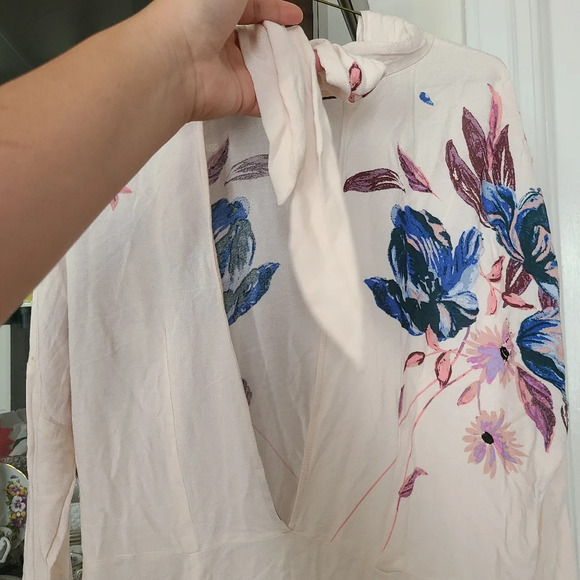 Free People Alabaster Combo Floral Long Sleeve Tunic Mini Dress Size Small - Picture 10 of 16